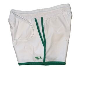 PSundays Women Retro Short White Green Trim Small
